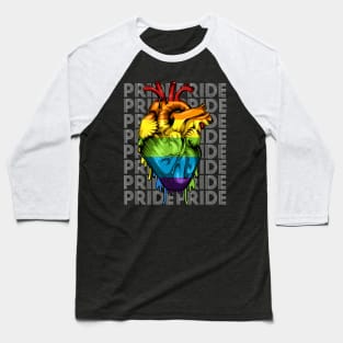 LGBT - Rainbow Anatomical Heart - Gay Pride Equality Love Baseball T-Shirt